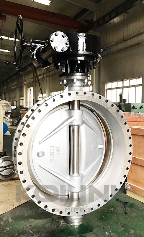 Uni Directional Triple Eccentric Butterfly Valve Double Flanged WCB CF8