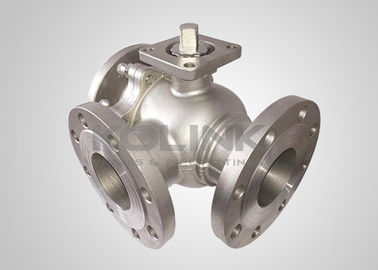 Cast Steel 3-Way Ball Valve L-Port T-Port Flanged DN15-DN200