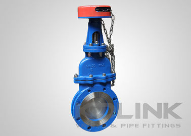 Bonneted Pneumatic Knife Gate Valve Flanged , Cast Or Fabricated Body , Chain Wheel Option