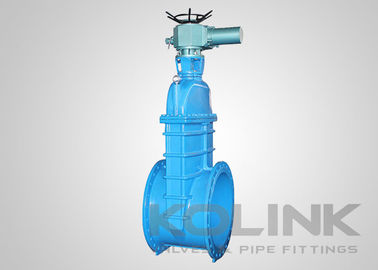 Electric Actuated Gate Valve Large Size Resilient Seated Ductile Iron DN1200