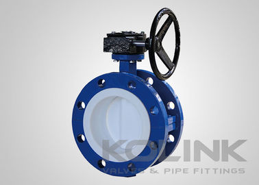Fully PTFE Lined Butterfly Valve, 2-pc Ductile Iron Body, Concentric Disc