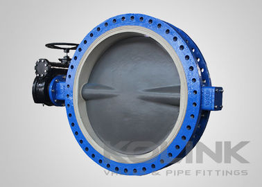 Large Rubber Lined Ductile Iron Butterfly Valve Concentric Gear Operation