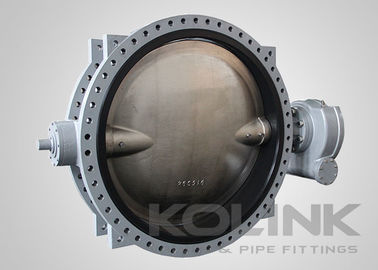 Large Rubber Lined Ductile Iron Butterfly Valve Concentric Gear Operation