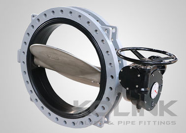 Large Rubber Lined Ductile Iron Butterfly Valve Concentric Gear Operation