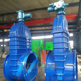 Electric Actuated Gate Valve Large Size Resilient Seated Ductile Iron DN1200